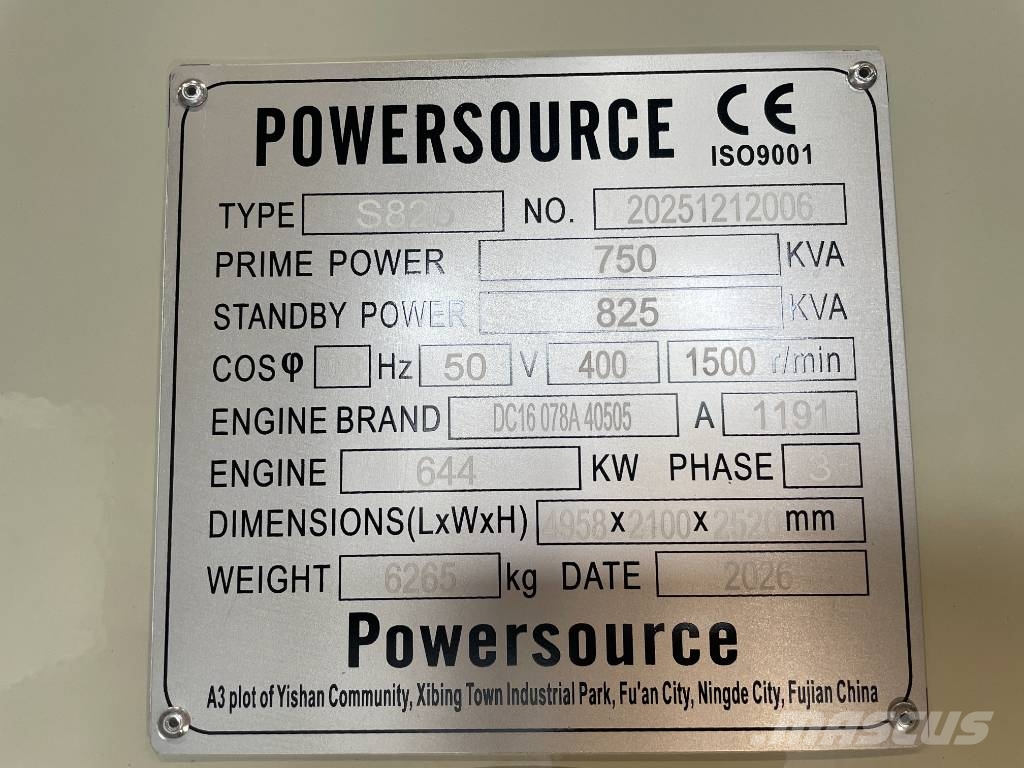 Scania DC16 078A - 825 kVA Generator - DPX-19766 Geradores a diesel