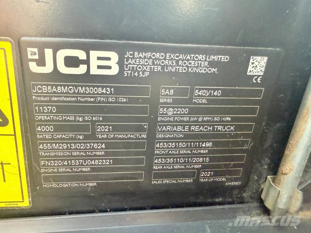 JCB 540-140 Teleszkópos rakodók
