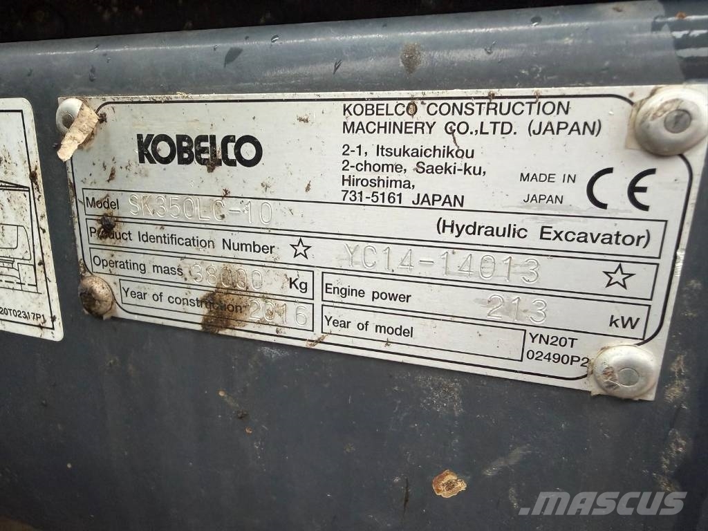 Kobelco SK350LC-10 Kāpurķēžu ekskavatori