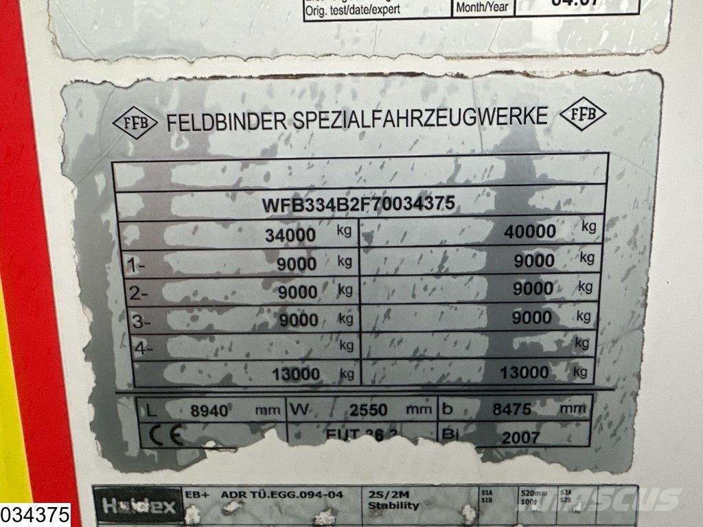 Feldbinder Silo 36.000 liter 1 Compartiment Tanker semi-trailers