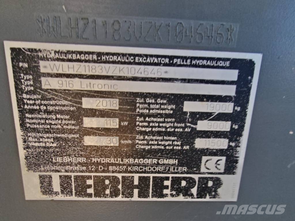 Liebherr A 916 Litronic Pelle sur pneus