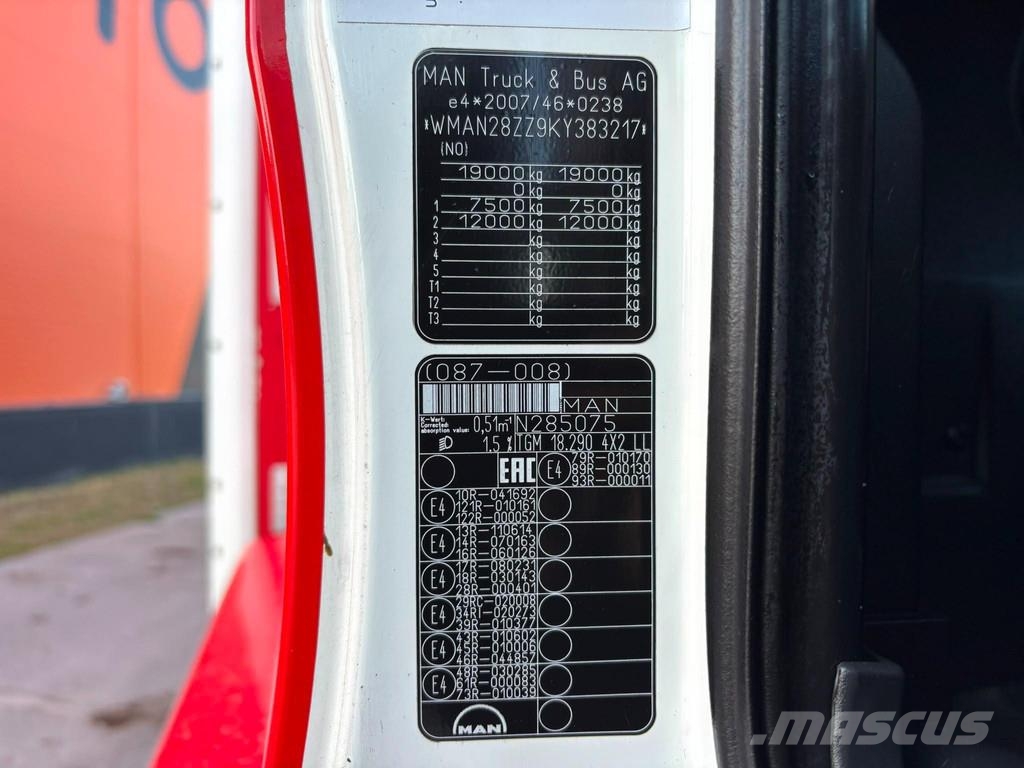 MAN TGM 18.290 4x2 BOX L=7600 mm Sanduk kamioni