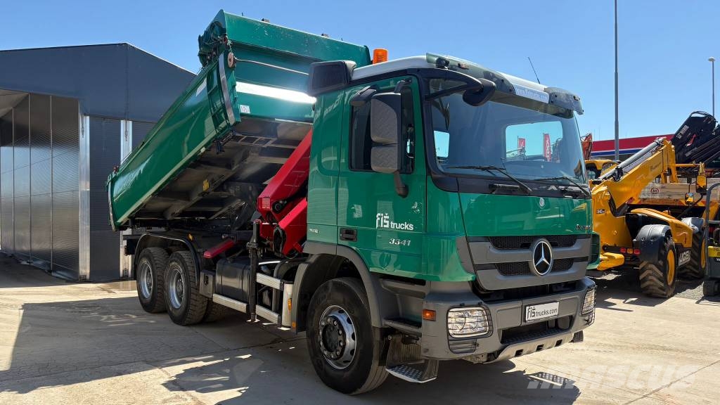 Mercedes-Benz ACTROS 3341 6X4 TIPPER BORDMATIC - CRANE HMF 1730 Damperli kamyonlar