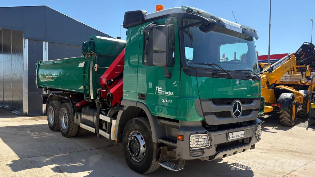 Mercedes-Benz ACTROS 3341 6X4 TIPPER BORDMATIC - CRANE HMF 1730 Damperli kamyonlar