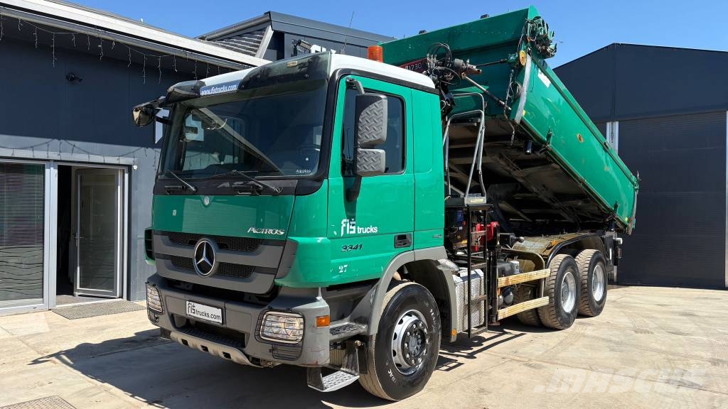 Mercedes-Benz ACTROS 3341 6X4 TIPPER BORDMATIC - CRANE HMF 1730 Damperli kamyonlar