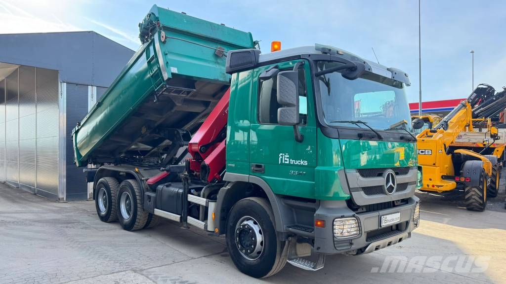 Mercedes-Benz ACTROS 3341 6X4 TIPPER BORDMATIC - CRANE HMF 1730 Damperli kamyonlar
