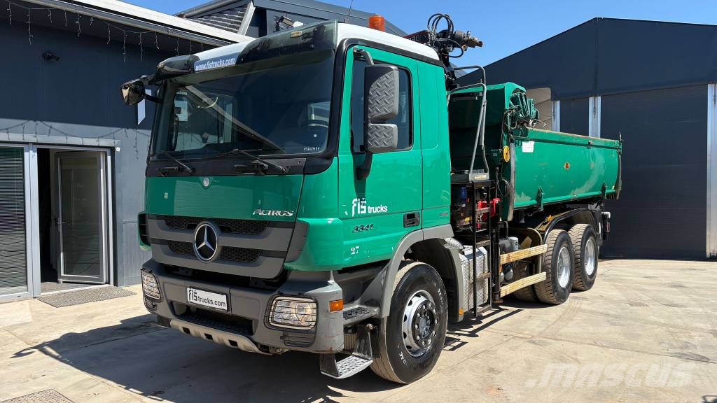 Mercedes-Benz ACTROS 3341 6X4 TIPPER BORDMATIC - CRANE HMF 1730 Damperli kamyonlar