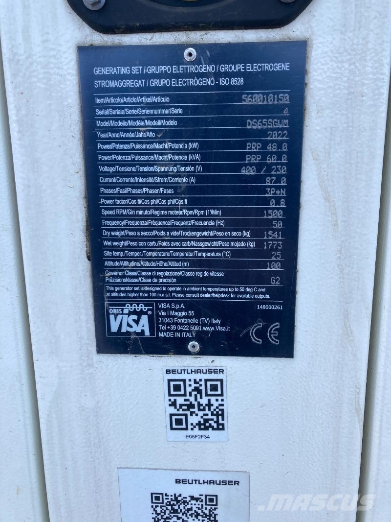 Strom Visa Stromerzeuger DS65SGVM 60kVA Agregaty prądotwórcze inne