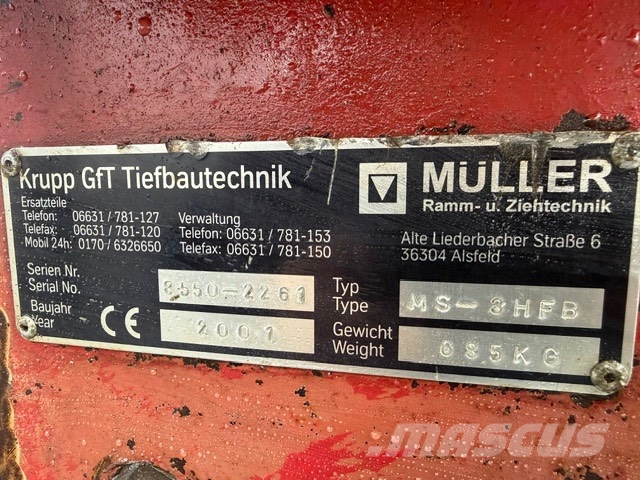 Miller HS-3 HFB Vibration Rammer Pilotna hidravlična kladiva