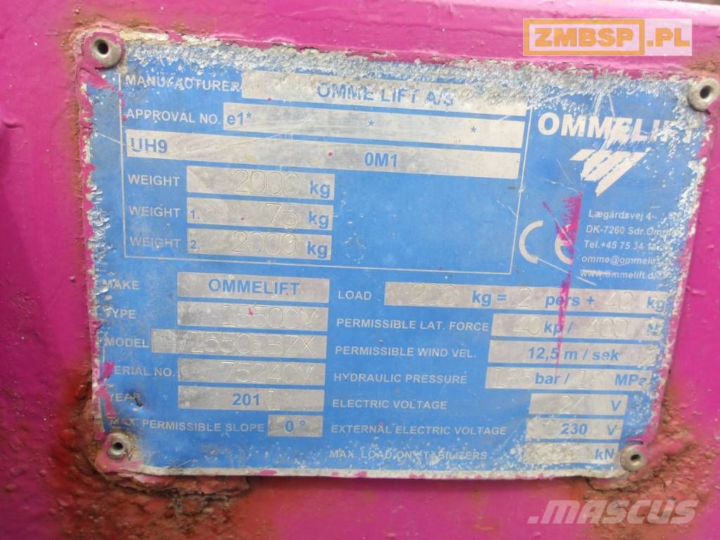 Ommelift 1550 EBZX Aanhanger hoogwerkers