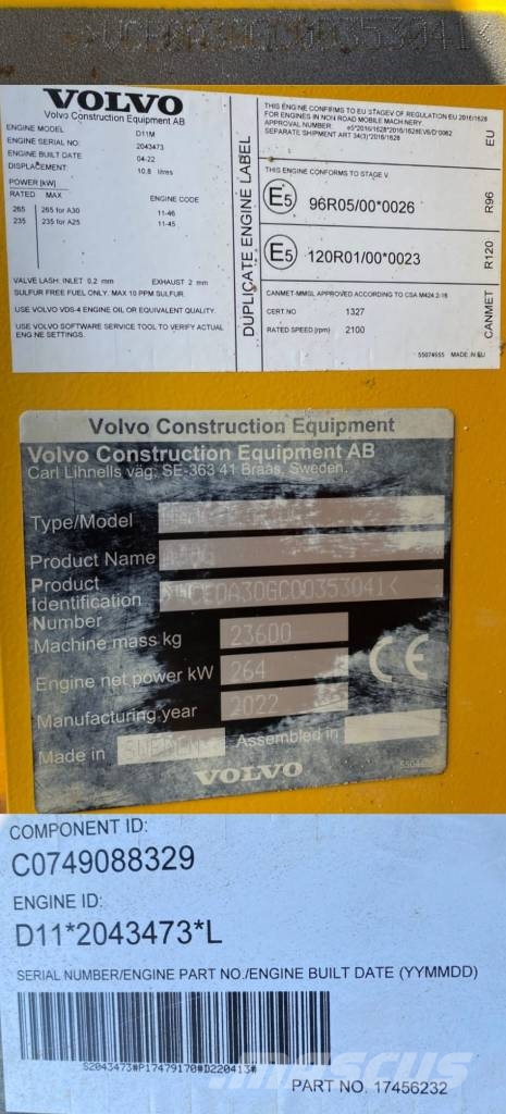 Volvo A30G -1er Main / Certificat CE endommagé Wozidła przegubowe