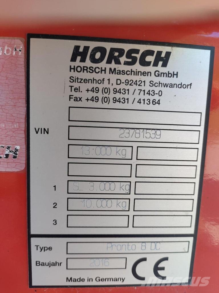 Horsch Pronto 8 DC مثاقيب مدمجة