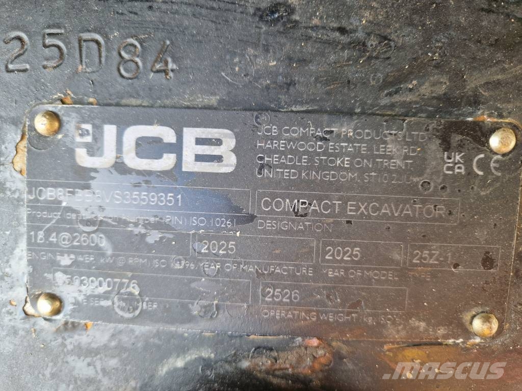 JCB 25 Z-1 jak WACKER CAT KUBOTA RZ147 소형 굴삭기 7톤 미만