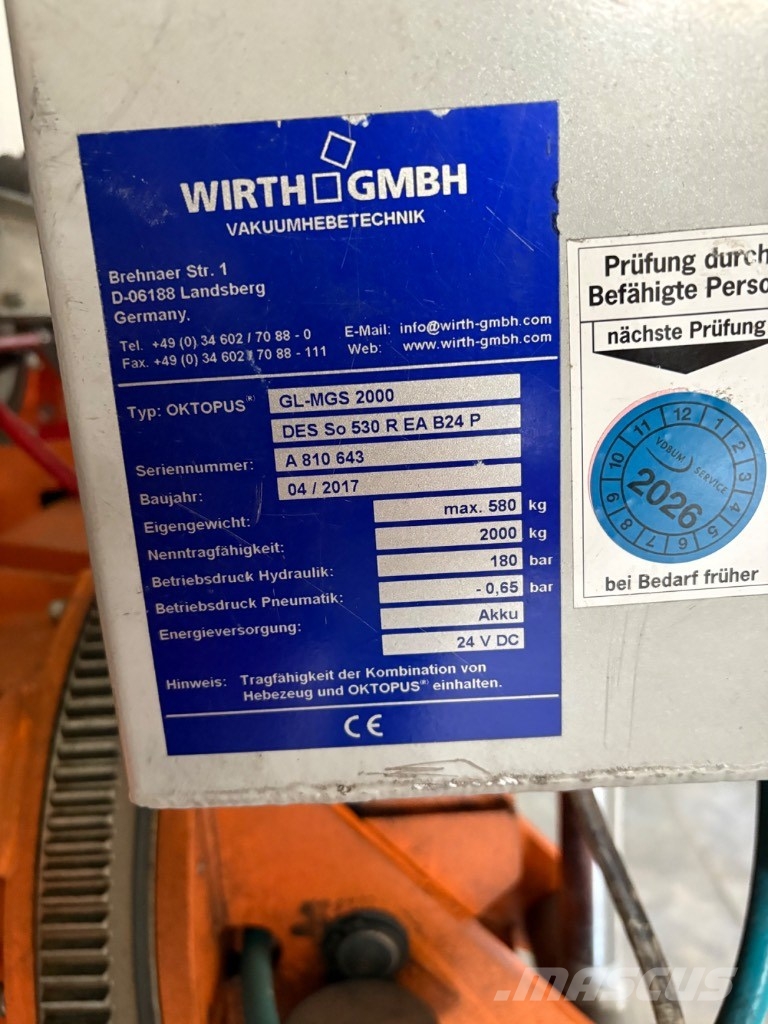 Wirth Oktopus GL-MGS-2000 Piezas y equipos para grúas