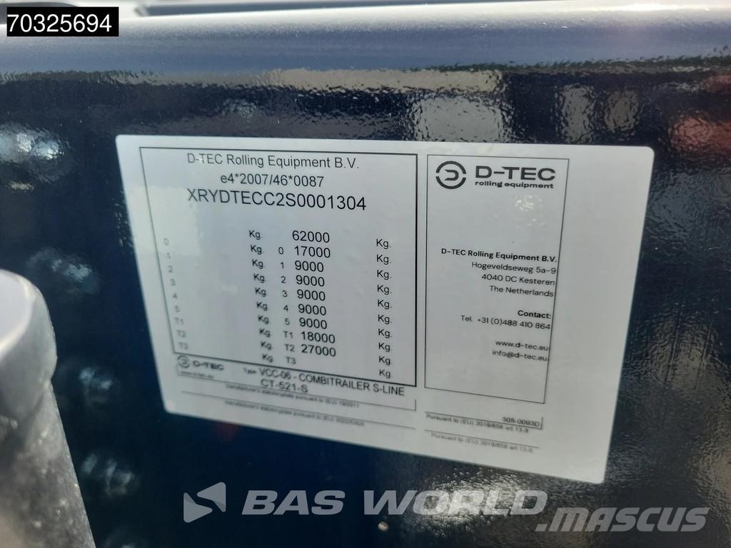 D-tec CT-521-S NEW Breker-chassis 2x 20ft. 1x 30ft. 1x40 Semirremolques portacontenedores