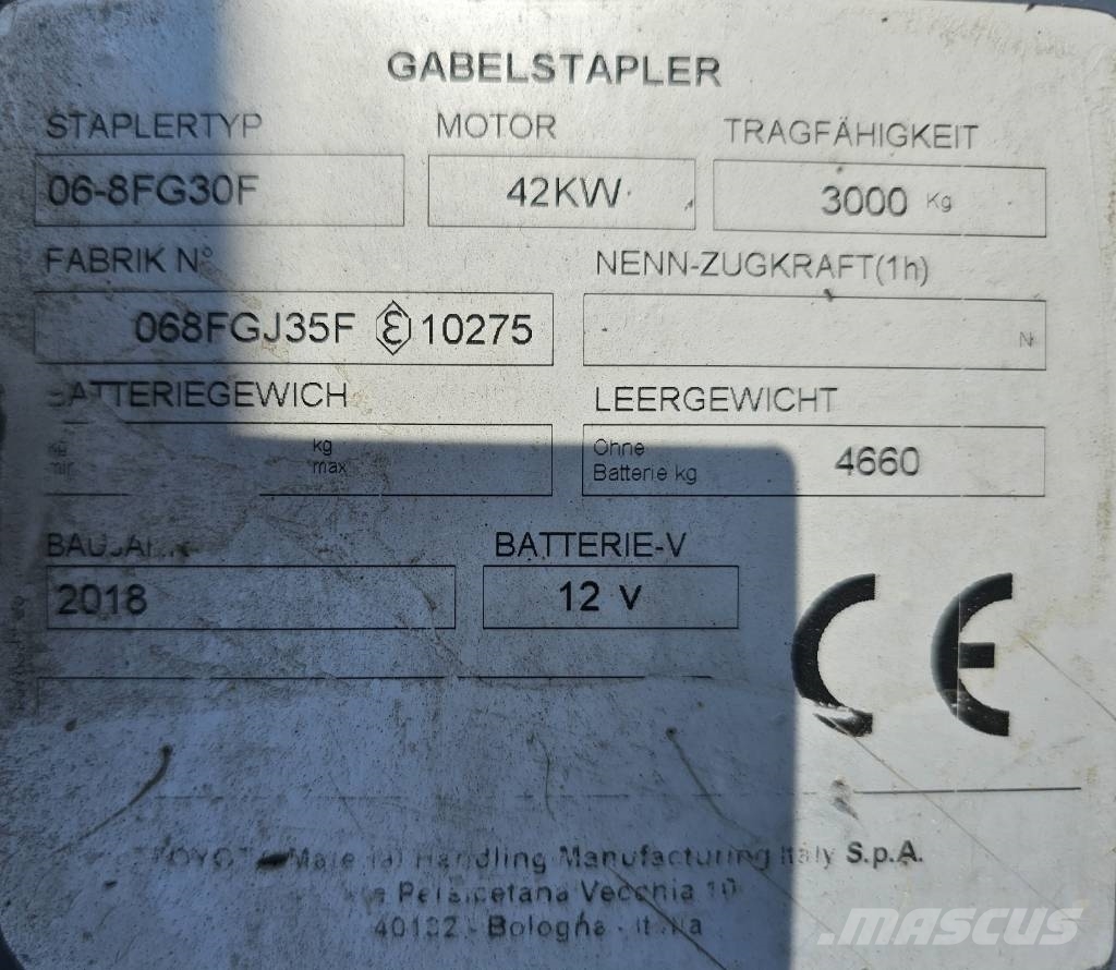 Toyota 8 FG 30 F LPG forklifts