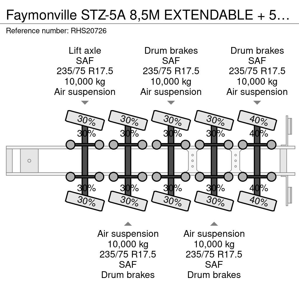 Faymonville STZ-5A 8,5M EXTENDABLE + 5 AXLE STEERING + SAF AXL Poluprikolice labudice