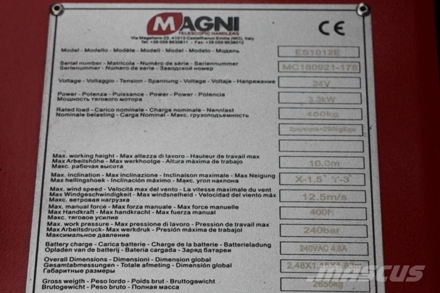 Magni ES1012E Electric, 10m Working Height, 450kg Capaci Makasli platformlar
