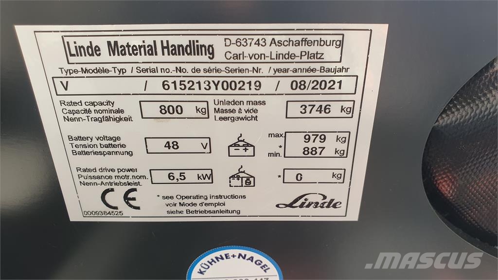 Linde V48 Komissiózó magas emelésű targonca