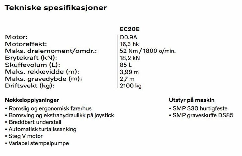 Volvo EC 20 E Minikaivukoneet < 7t