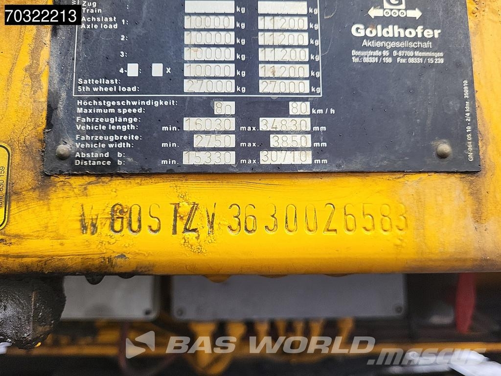 Goldhofer STZ-VKL-3-35/80A Extendable Gooseneck نصف مقطورة مسطحة منخفضة