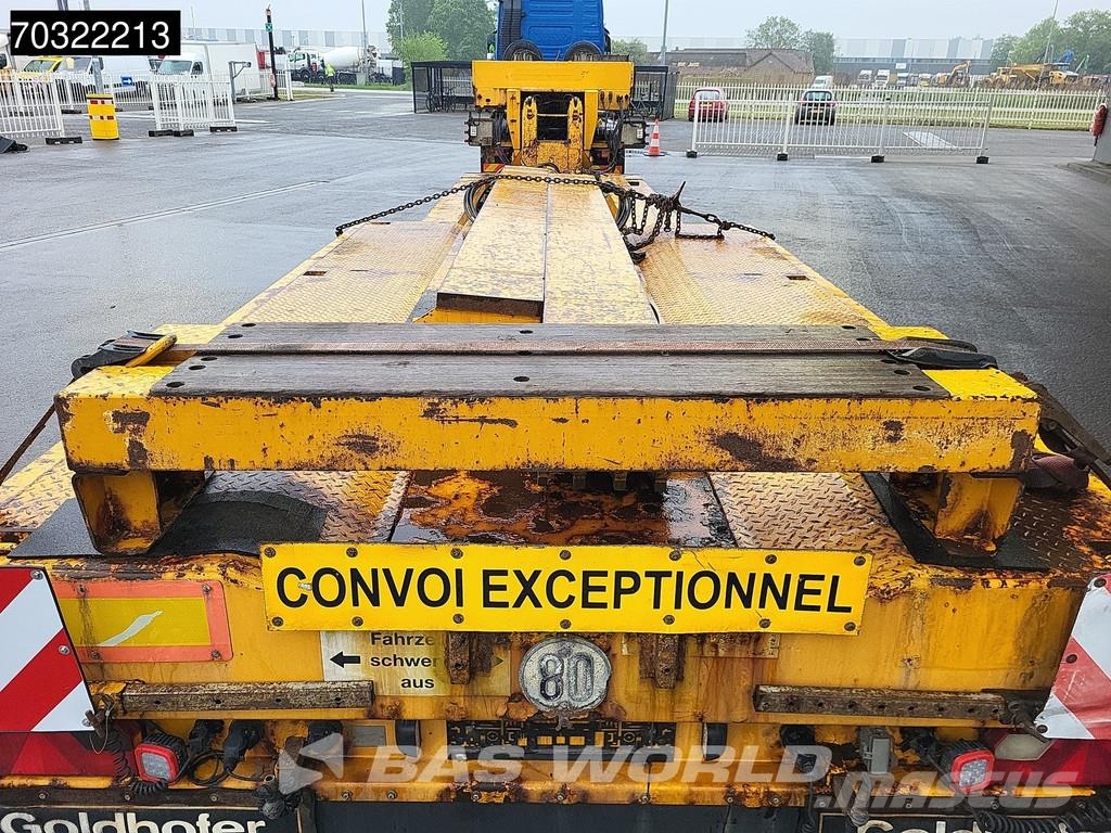 Goldhofer STZ-VKL-3-35/80A Extendable Gooseneck نصف مقطورة مسطحة منخفضة