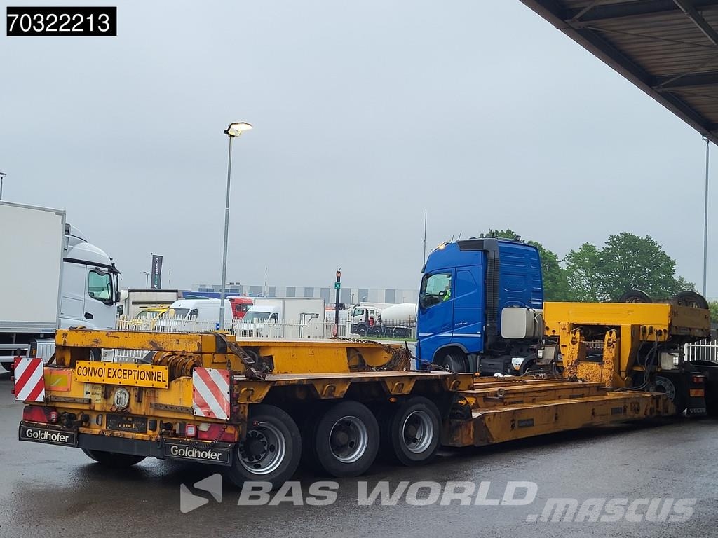 Goldhofer STZ-VKL-3-35/80A Extendable Gooseneck نصف مقطورة مسطحة منخفضة