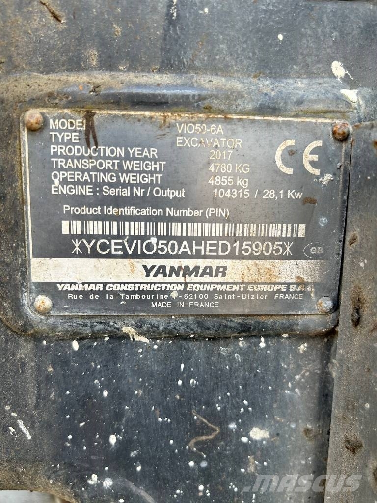 Yanmar Vio 50-6A Ekskavatoriai
