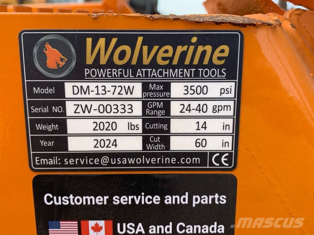 Wolverine DM-13-72W Mulcher Outros componentes