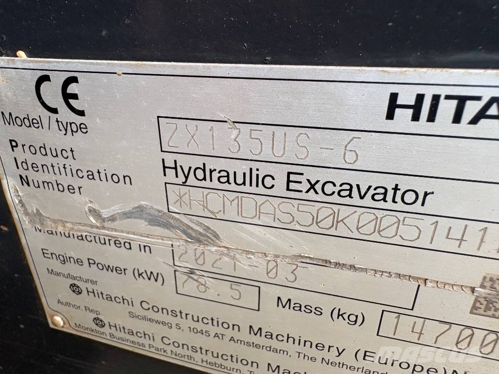 Hitachi ZX 135 US-6 Lánctalpas kotrók