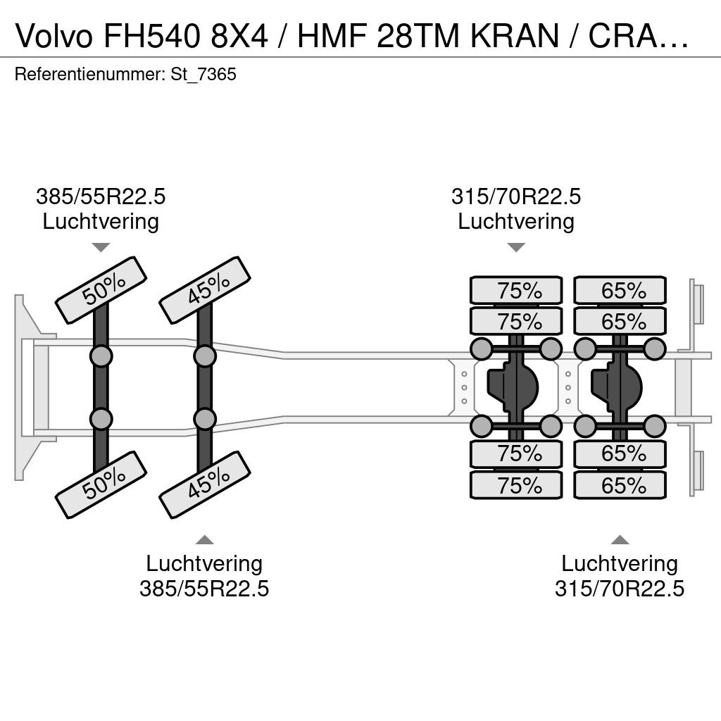 Volvo FH540 8X4 / HMF 28TM KRAN / CRANE / OPRIJ- MACHINE Camiones grúa