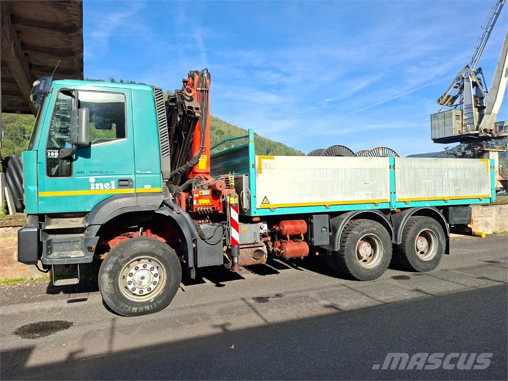 Iveco EUROTRAKKER CURSOR 380 6X6 + PALIFANGER PK 18 080B Platte bakwagens