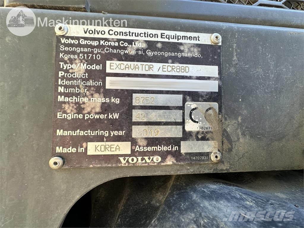 Volvo ECR88D Midi-gravemaskiner 7t - 12t