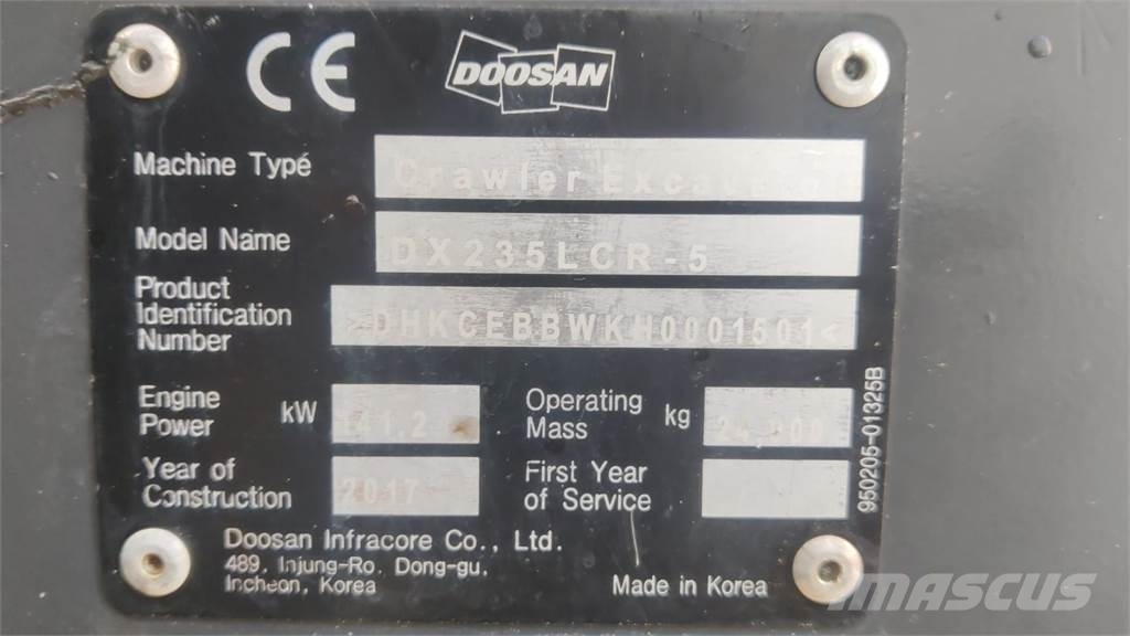 Doosan DX235LCR-5 Pelle sur chenilles