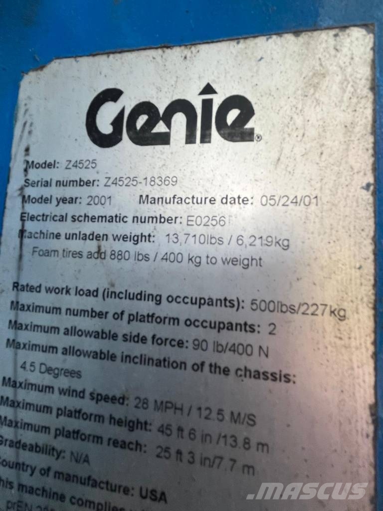 Genie Z 45/25 Bomlifte med knækarm