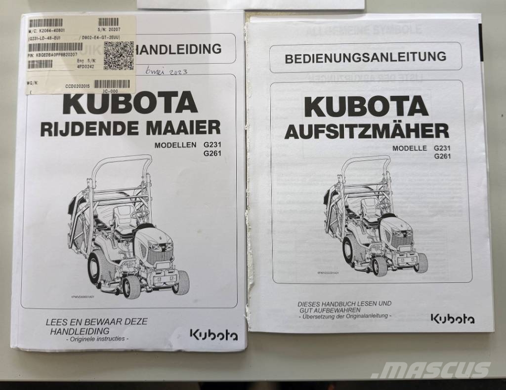 Kubota G231 Самоходные газонокосилки