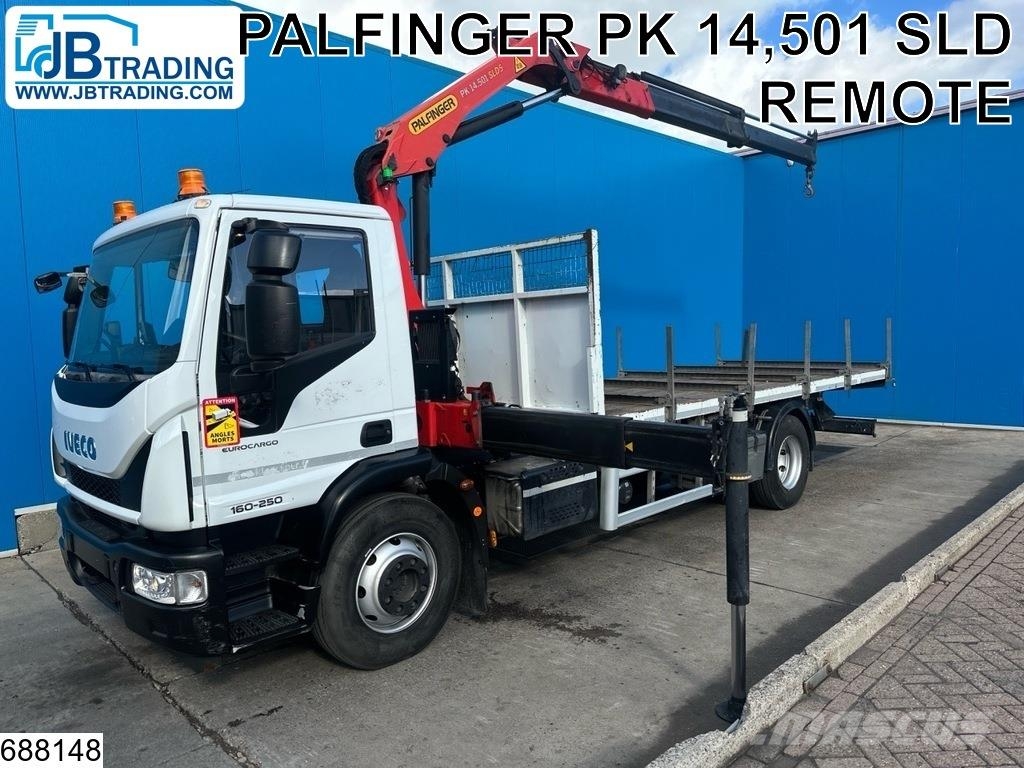 Iveco Eurocargo 160-250 EURO 6, bladvering, Palfinger Platte bakwagens