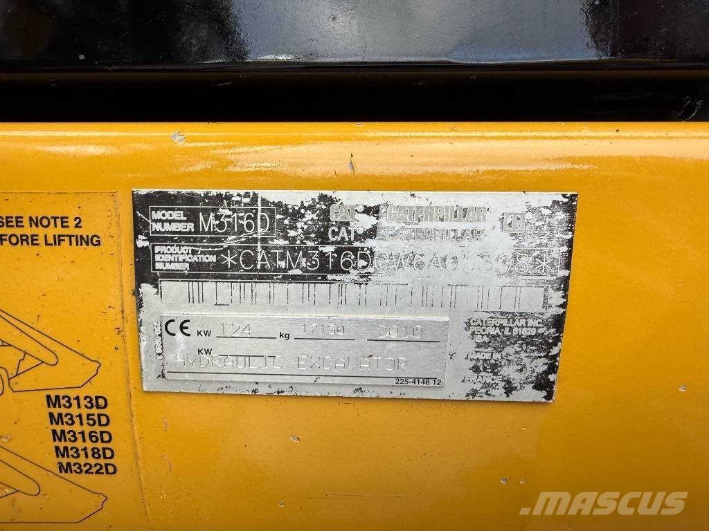 CAT M 316 D OQ70/55 SW Klima Excavadoras de ruedas