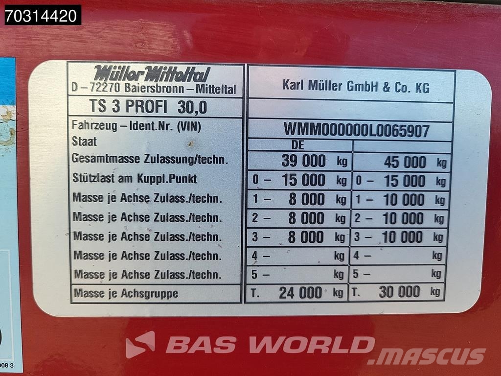 Müller Mitteltal TS 3 PROFI 30,0 Steering Axle Ramps نصف مقطورة مسطحة منخفضة