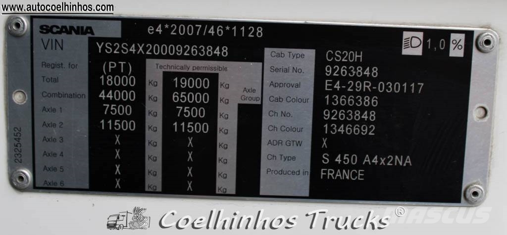 Scania S 450 Retarder Naudoti vilkikai