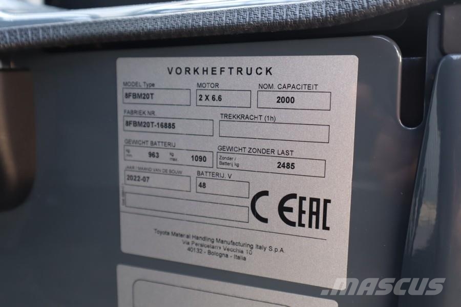 Toyota 8FBM20T Valid inspection, *Guarantee! Electric, 47 Dizelski viljuškari