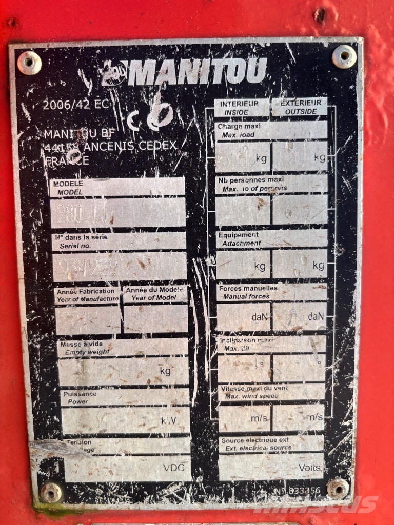Manitou 280 TJ Zglobne podizne platforme