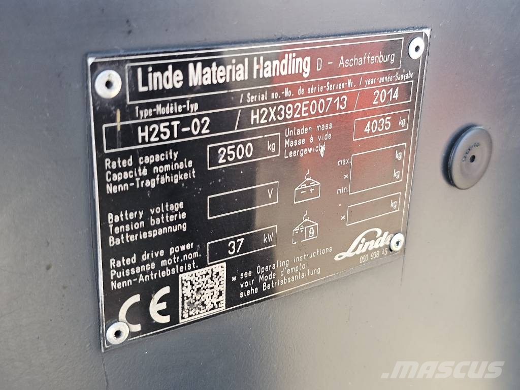 Linde H25T-02 Triplex Gāzes autoiekrāvēji (LPG)