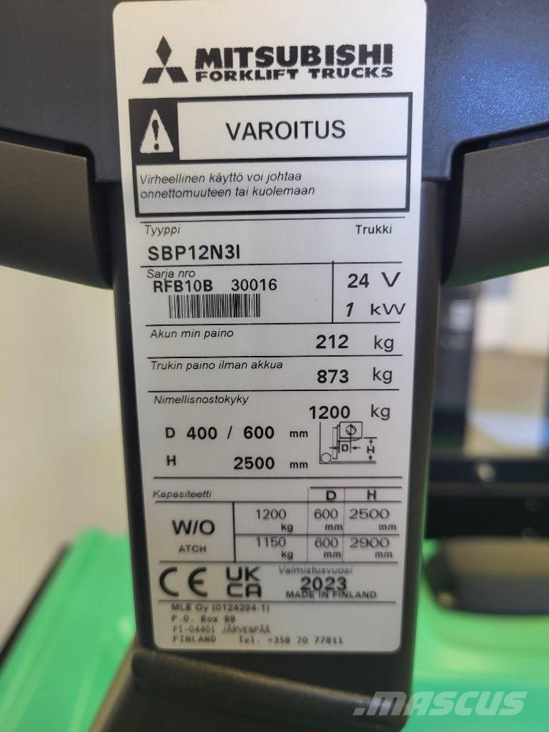 Mitsubishi SBP 12 N3I / Lappeenrannassa Apiladores eléctricos