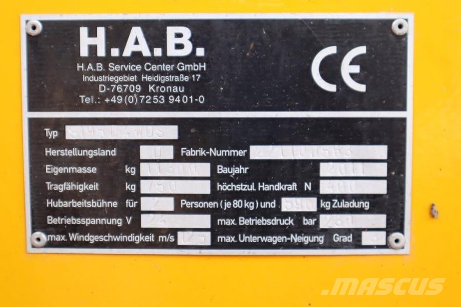 HAB S195-24 D4WDS Diesel, 4x4 Drive, 19.5m Working Hei Scheren-Arbeitsbühnen