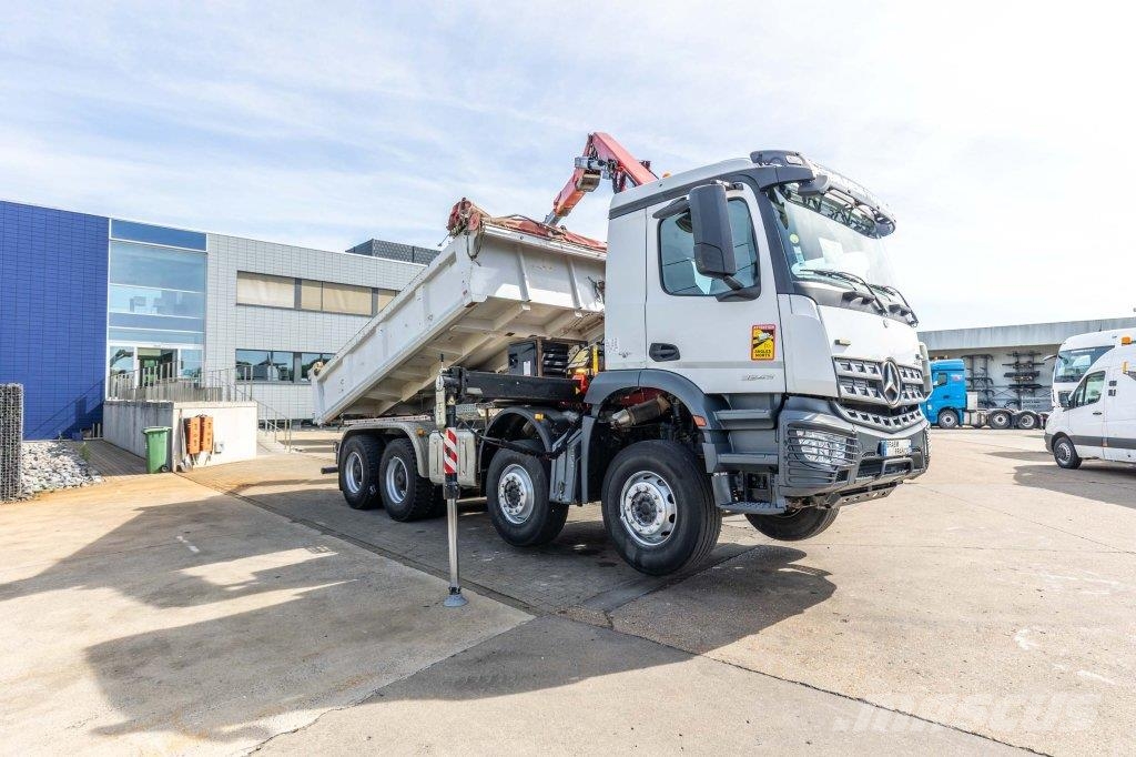 Mercedes-Benz AROCS 3243 BB+BIBENNE+ BAE HYDR+FASSI 16T/m+2EXT Camion benne