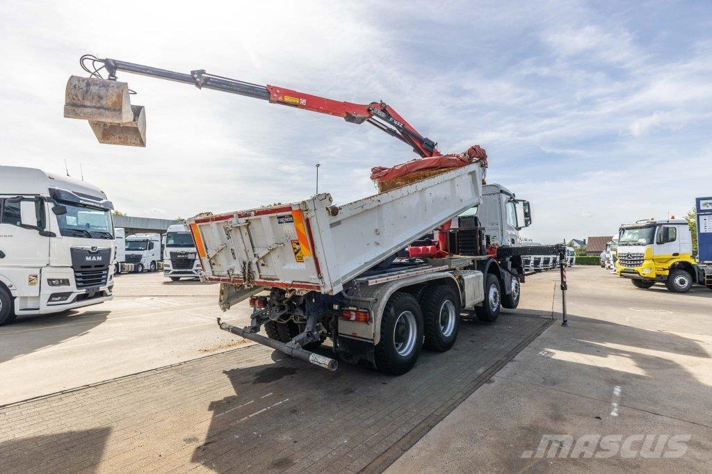 Mercedes-Benz AROCS 3243 BB+BIBENNE+ BAE HYDR+FASSI 16T/m+2EXT Camion benne