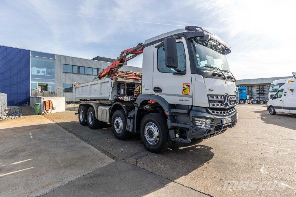 Mercedes-Benz AROCS 3243 BB+BIBENNE+ BAE HYDR+FASSI 16T/m+2EXT Camion benne