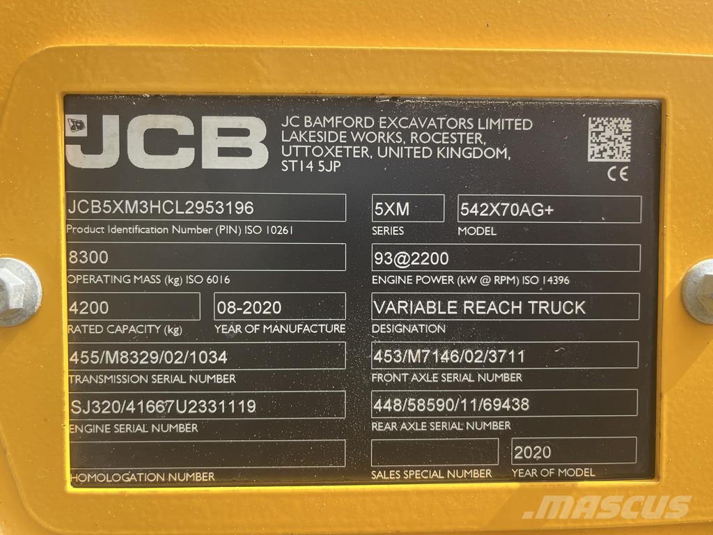 JCB 542.7 AGRI PLUS Poljoprivredni teleskopski utovarivači