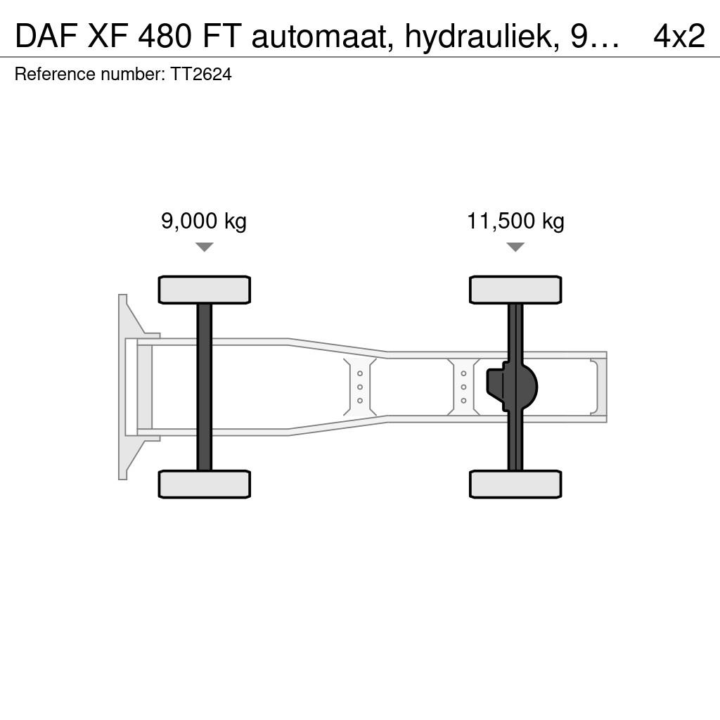 DAF XF 480 FT automaat, hydrauliek, 9T front axle, Sta Sattelzugmaschinen